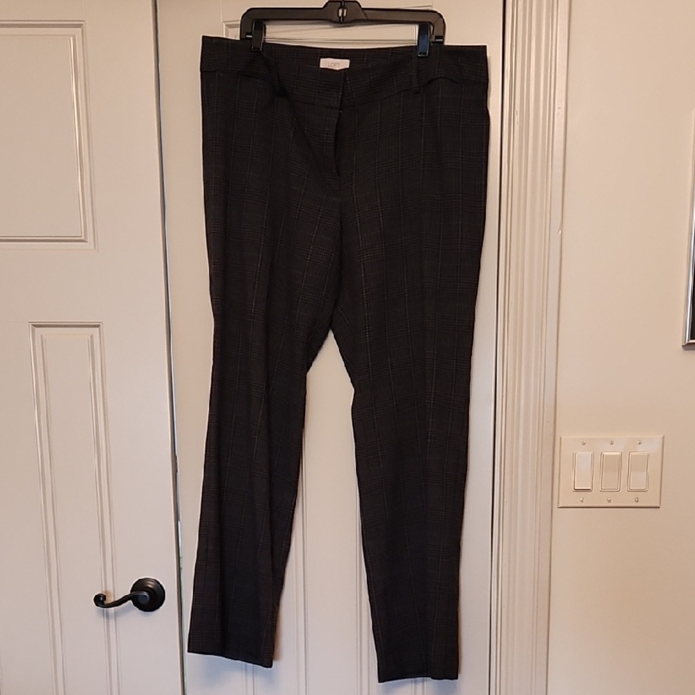 Women's Charcoal Plaid Tailored Pants